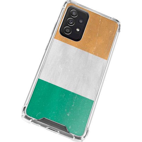 Ivory Coast Flag Distressed Galaxy A52 5G Clear Case