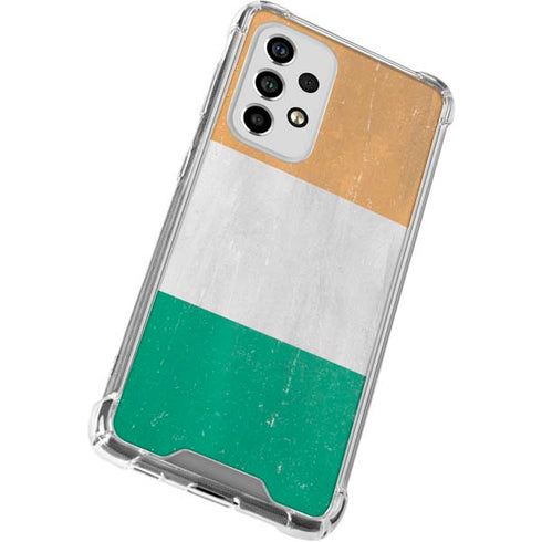 Ivory Coast Flag Distressed Galaxy A53 5G Clear Case