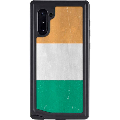 Ivory Coast Flag Distressed Galaxy Note 10 Waterproof Case