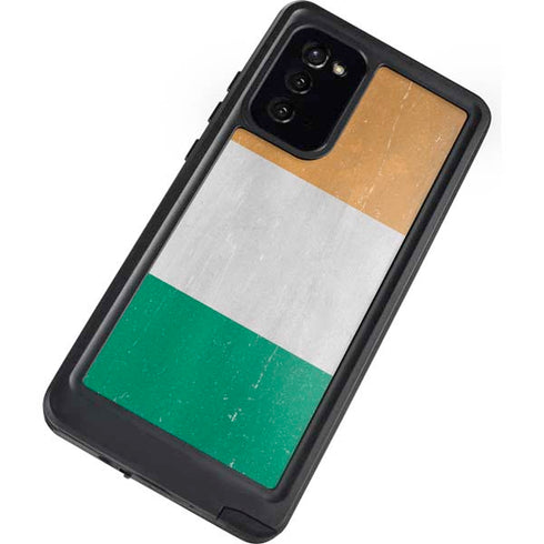 Ivory Coast Flag Distressed Galaxy Note20 5G Waterproof Case