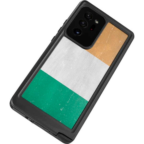 Ivory Coast Flag Distressed Galaxy Note20 Ultra 5G Waterproof Case