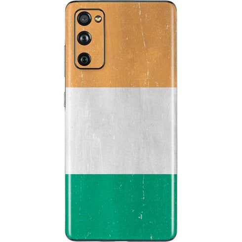 Ivory Coast Flag Distressed Galaxy S20 Fan Edition Skin