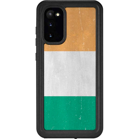 Ivory Coast Flag Distressed Galaxy S20 Waterproof Case