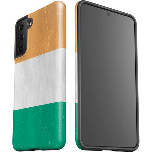 Ivory Coast Flag Distressed Galaxy S21 Plus 5G Pro Case