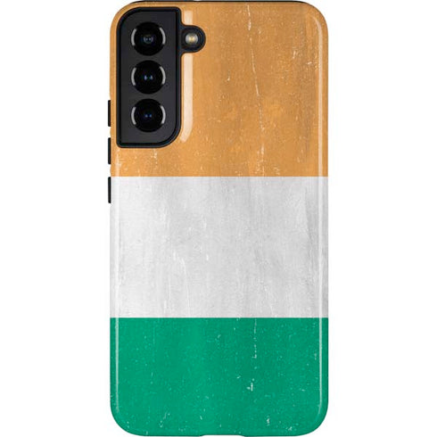 Ivory Coast Flag Distressed Galaxy S22 Plus Pro Case