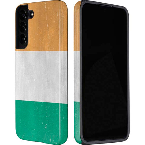 Ivory Coast Flag Distressed Galaxy S22 Plus Pro Case