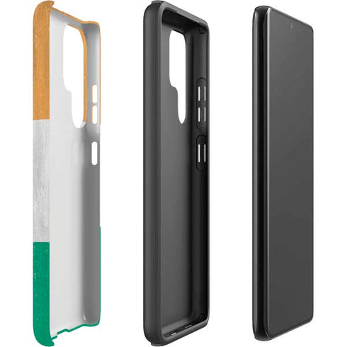 Ivory Coast Flag Distressed Galaxy S22 Ultra Pro Case