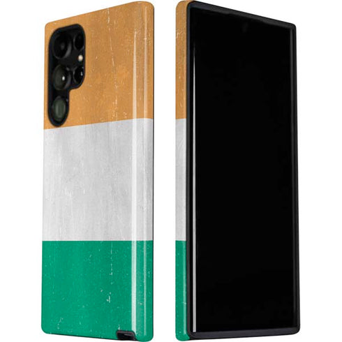Ivory Coast Flag Distressed Galaxy S22 Ultra Pro Case