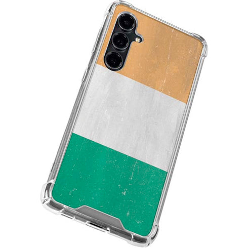 Ivory Coast Flag Distressed Galaxy S23 FE Clear Case