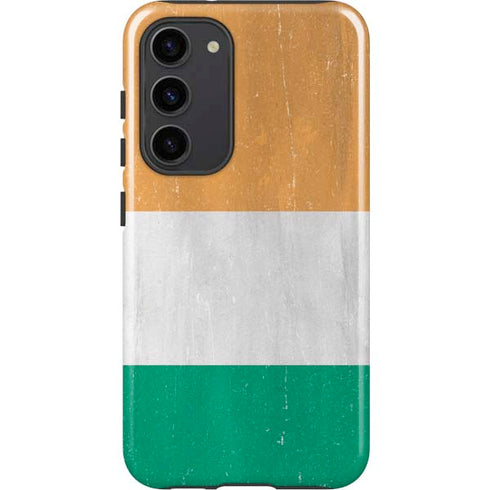 Ivory Coast Flag Distressed Galaxy S23 Plus Pro Case