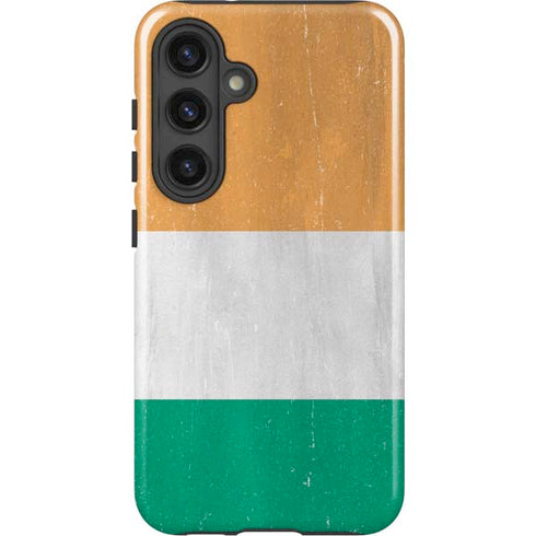 Ivory Coast Flag Distressed Galaxy S24 Plus Impact Case