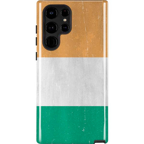 Ivory Coast Flag Distressed Galaxy S24 Ultra Impact Case
