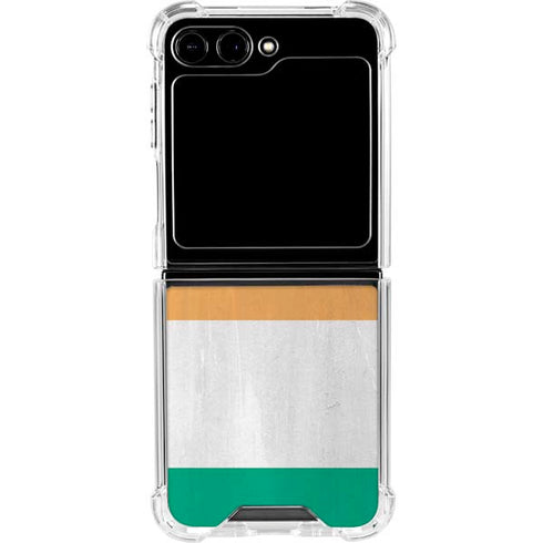 Ivory Coast Flag Distressed Galaxy Z Flip5 5G Clear Case