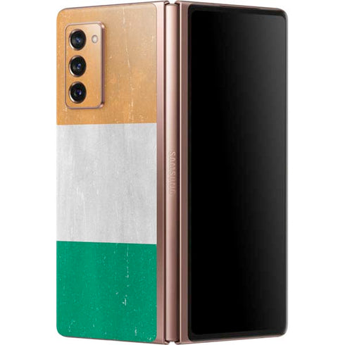 Ivory Coast Flag Distressed Galaxy Z Fold2 5G Skin