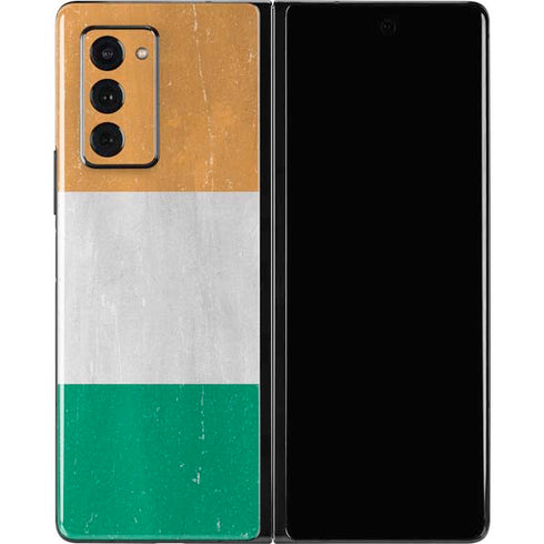 Ivory Coast Flag Distressed Galaxy Z Fold2 5G Skin