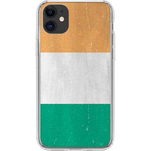 Ivory Coast Flag Distressed iPhone 11 Clear Case