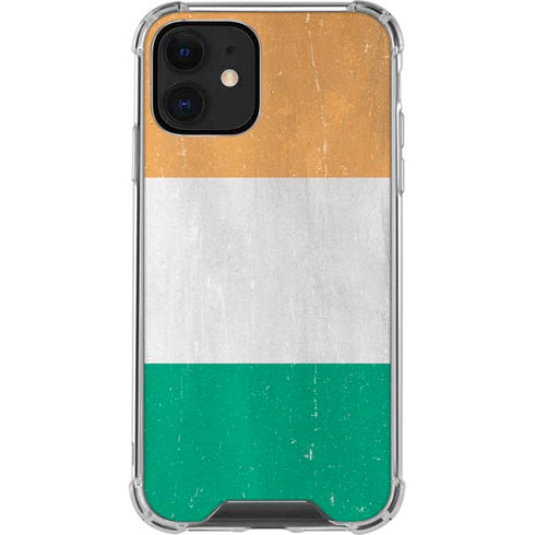Ivory Coast Flag Distressed iPhone 12 Clear Case