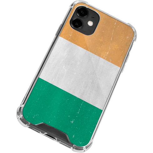 Ivory Coast Flag Distressed iPhone 12 Clear Case