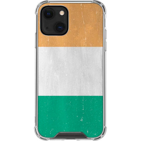 Ivory Coast Flag Distressed iPhone 14 Plus Clear Case