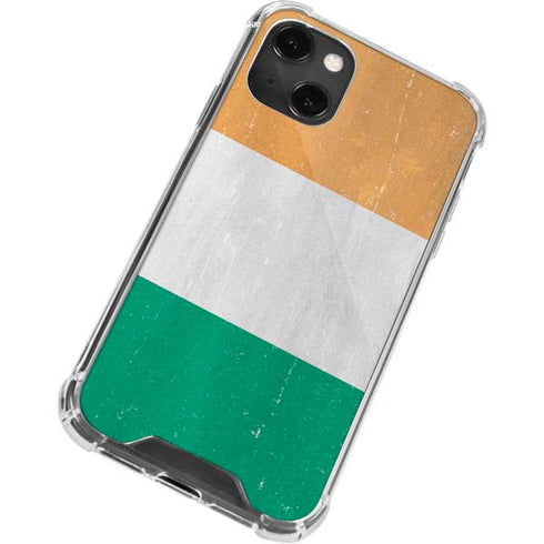 Ivory Coast Flag Distressed iPhone 14 Plus Clear Case