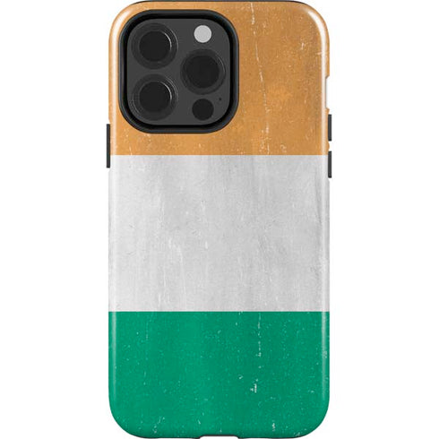 Ivory Coast Flag Distressed iPhone 14 Pro Impact Case
