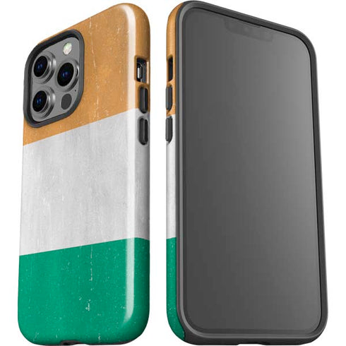 Ivory Coast Flag Distressed iPhone 14 Pro Impact Case