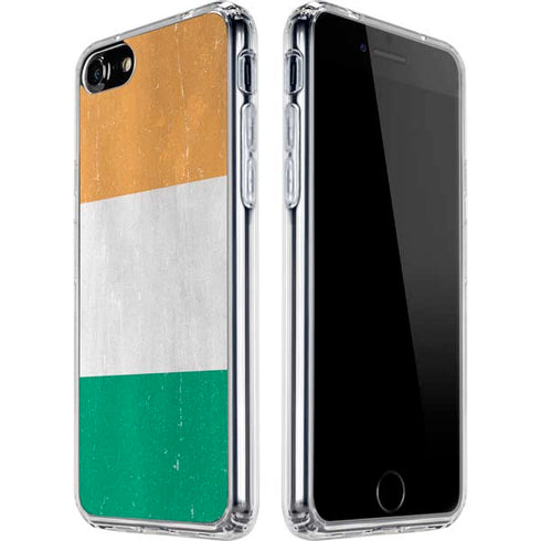 Ivory Coast Flag Distressed iPhone SE (2nd & 3rd Gen) Clear Case