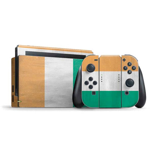 Ivory Coast Flag Distressed Nintendo Switch Bundle Skin
