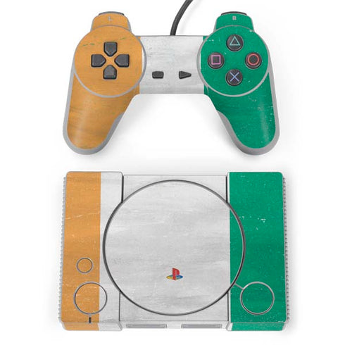 Ivory Coast Flag Distressed PlayStation Classic Bundle Skin