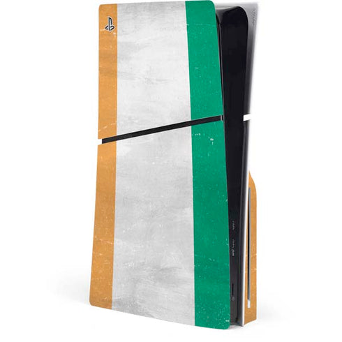 Ivory Coast Flag Distressed PS5 Slim Disk Console Skin