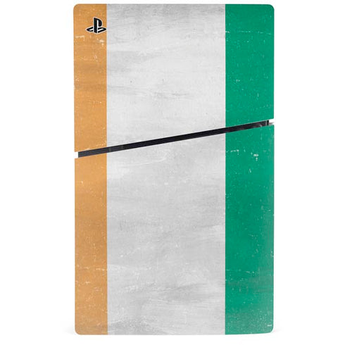Ivory Coast Flag Distressed PS5 Slim Digital Edition Bundle Skin