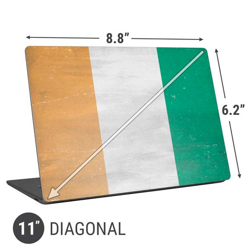 Ivory Coast Flag Distressed Universal Laptop 11in (8.8 x 6.2in) Skin