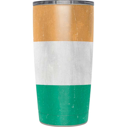 Ivory Coast Flag Distressed Yeti 20oz Tumbler Skin