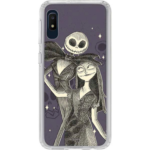 Disney The Nightmare Before Christmas Jack and Sally Art Galaxy A10e Clear Case