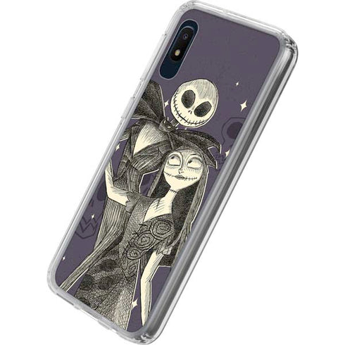 Disney The Nightmare Before Christmas Jack and Sally Art Galaxy A10e Clear Case