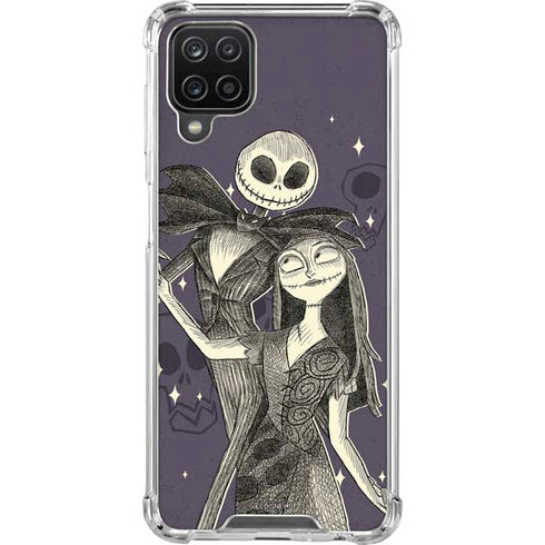 Disney The Nightmare Before Christmas Jack and Sally Art Galaxy A12 Clear Case