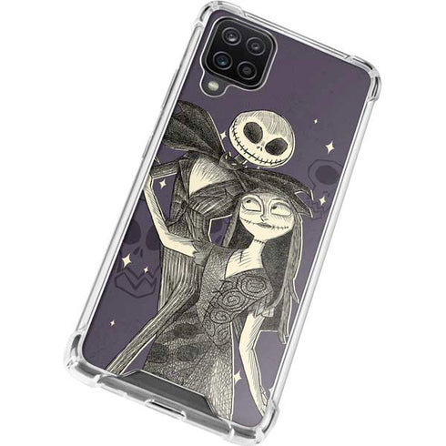 Disney The Nightmare Before Christmas Jack and Sally Art Galaxy A12 Clear Case