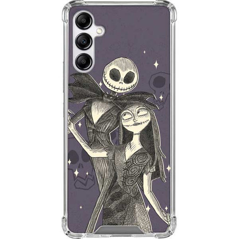 Disney The Nightmare Before Christmas Jack and Sally Art Galaxy A14 5G Clear Case
