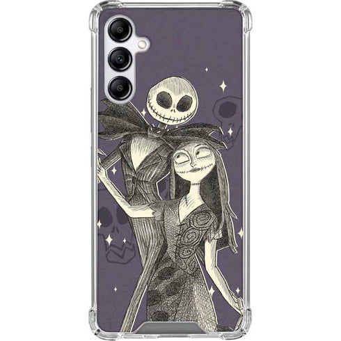 Disney The Nightmare Before Christmas Jack and Sally Art Galaxy A15 5G Clear Case