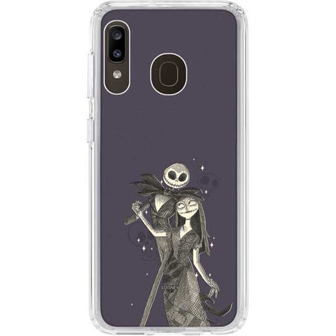 Disney The Nightmare Before Christmas Jack and Sally Art Galaxy A20 Clear Case
