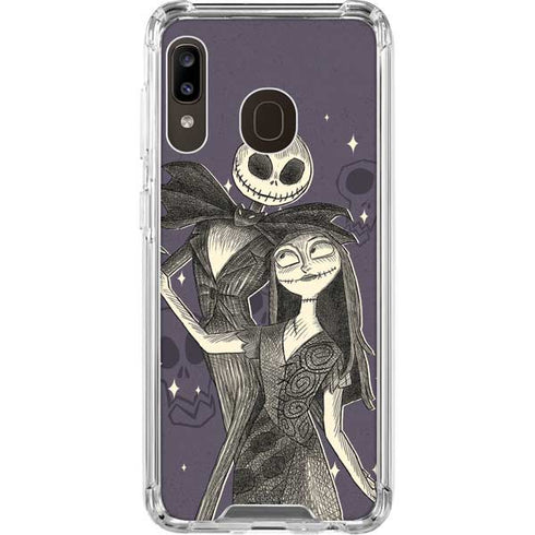 Disney The Nightmare Before Christmas Jack and Sally Art Galaxy A30 Clear Case