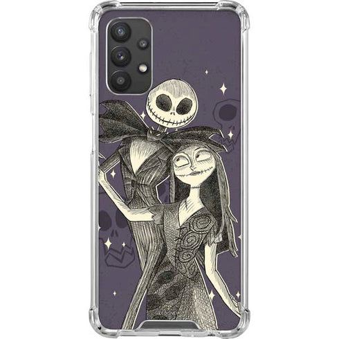 Disney The Nightmare Before Christmas Jack and Sally Art Galaxy A32 5G Clear Case