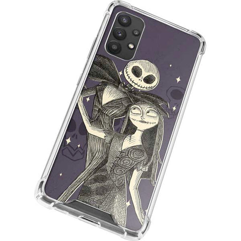 Disney The Nightmare Before Christmas Jack and Sally Art Galaxy A32 5G Clear Case