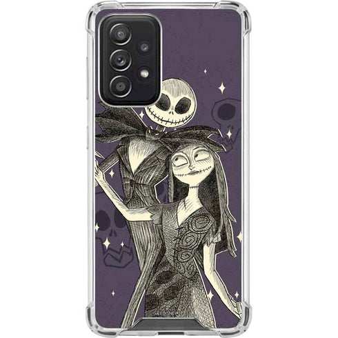 Disney The Nightmare Before Christmas Jack and Sally Art Galaxy A52 5G Clear Case