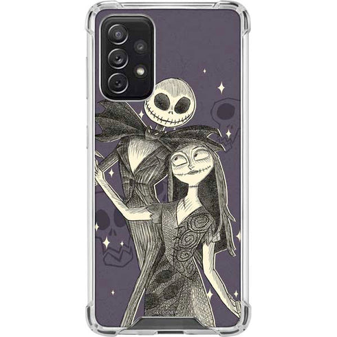 Disney The Nightmare Before Christmas Jack and Sally Art Galaxy A72 5G Clear Case