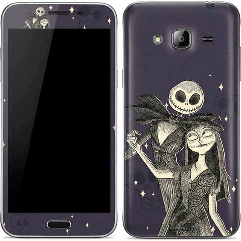 Disney The Nightmare Before Christmas Jack and Sally Art Galaxy J3 Skin