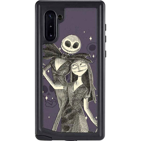 Disney The Nightmare Before Christmas Jack and Sally Art Galaxy Note 10 Waterproof Case