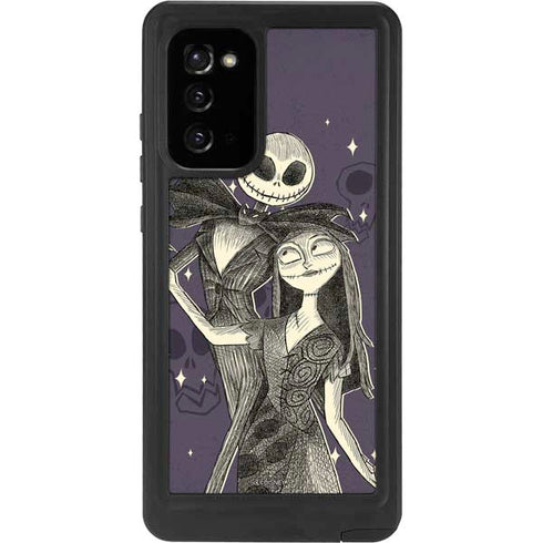 Disney The Nightmare Before Christmas Jack and Sally Art Galaxy Note20 5G Waterproof Case