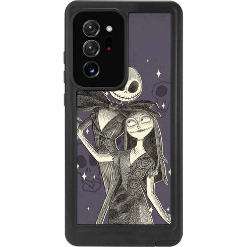 Disney The Nightmare Before Christmas Jack and Sally Art Galaxy Note20 Ultra 5G Waterproof Case