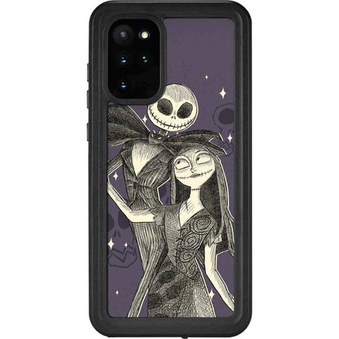 Disney The Nightmare Before Christmas Jack and Sally Art Galaxy S20 Plus Waterproof Case